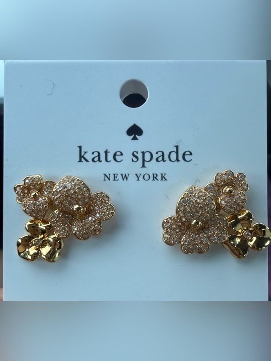 kate spade Jewelry - kate spade NEW YORK Precious Pansy Pave Cluster Stud Earrings